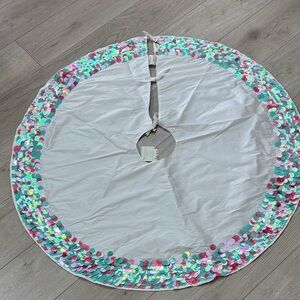 Festive Sequin Tree Skirt with Multicolor Accents